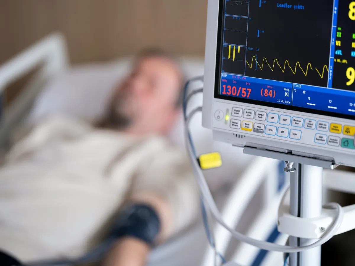An example of a bedside monitor with a screen.